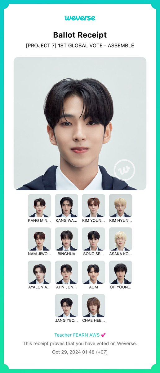 leeeunin289's tweet photo. Please vote✨ “AOM” 🇹🇭🩵🤍
Let's exchange votes. 🧩🛎️💛  

#เด็กไทยในรายการโปรเจค7 
#aomproject7 #aomwasin ง
#AOM #어엄 #프로젝트7 
#project7jtbc #프로젝트7jtbc 
#PROJECT7 #프로젝트7 #이수혁
#Assemble #Upgrade #WorldAssembler
#Lets_Assemble #JTBC #SLL #fyp https://t.co/EEBrrx7mGa