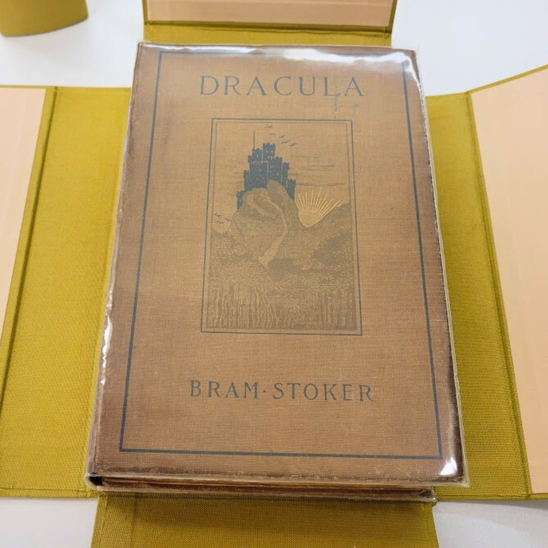 UCLALibrary's tweet photo. UCLA Library Preservation &amp; Conservation can't promise eternal life, but can extend the lives of Library materials!

See an 1899 copy of #BramStoker’s #Dracula—which includes a note from Stoker himself—in person at Powell Library on 10/31, 1-3:30 PM

RSVP: https://t.co/Kb1OYObnHK https://t.co/jNZUKTXkmt