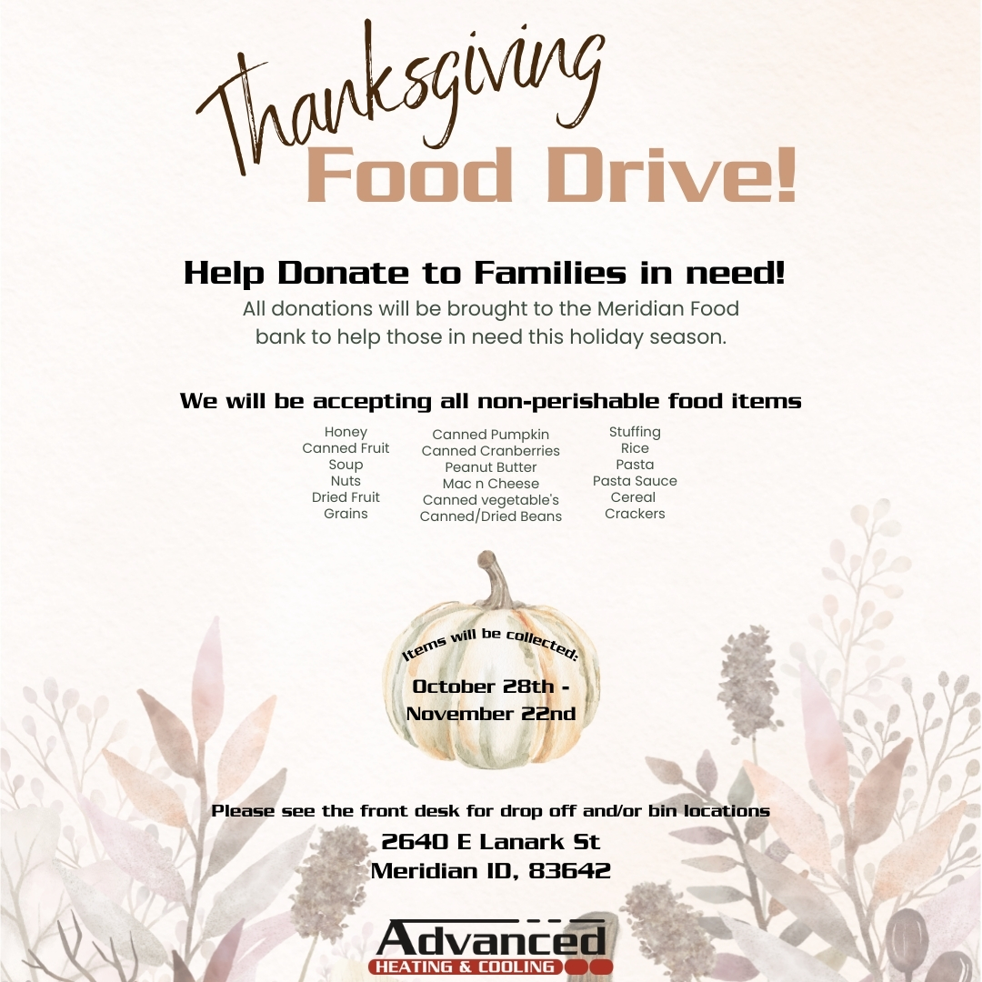 Join us in helping families in need this holiday season 🍂 Bring by your non-perishable food items to our Meridian office. All donations will be given to the Meridian Food Bank 🤎

📍2640 E Lanark St