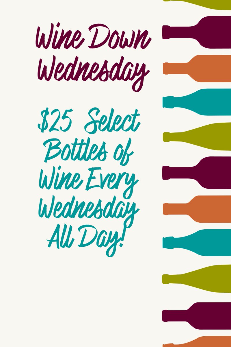 The week is halfway over! Celebrate with $25 bottles of wine all day at Tonic. 🍷