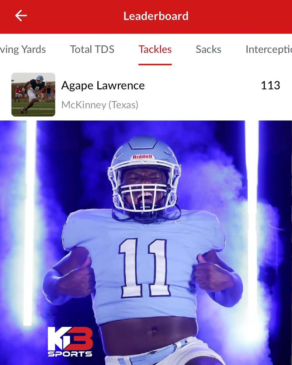 AreYouProven's tweet photo. HE’S HIM‼️ @AgapeLawrence STILL on the #kb3leaderboard for most tackles this season. 113 tackles is 🔥🔥🔥, keep up the grind. 💪
•
•
•
@EHSMavsFB @CoachKOMiller
#tackles #leaderboard #kb3sports
📸: @AgapeLawrence & @fredshots https://t.co/y8iTbVEhNc