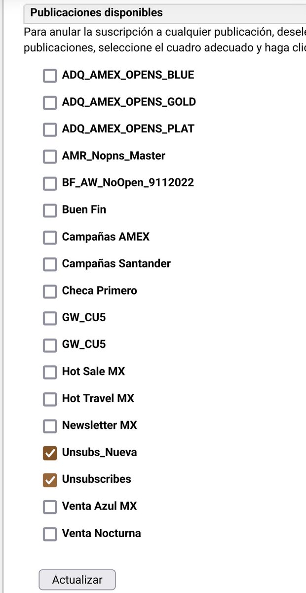 ¿Por qué <a href="/Aeromexico/">Aeroméxico</a> me subscribe en éstas listas de "unsubscribers" de la chingada madre en vez de darme de baja de sus pinches listas de spam? ¡Dejen de molestarme!