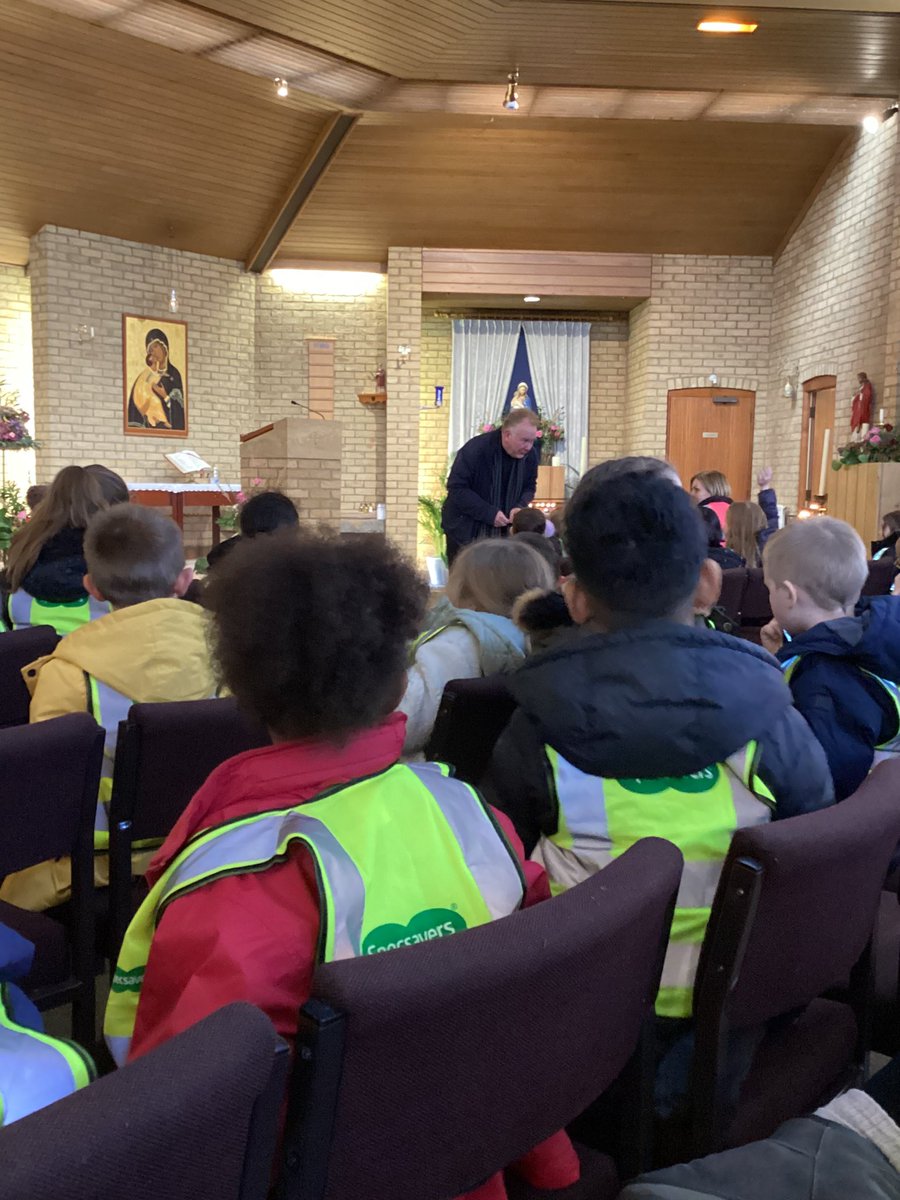 Key Stage 1 visited <a href="/saintlukesbull/">St Luke’s RC Church - Peterborough</a> to learn about what can be found inside a church. Father Jeffrey taught the children about each part of the church and answered all their questions.
