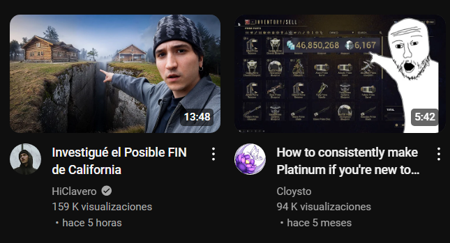 Me ha hecho gracia mi feed de YouTube, no te lo voy a negar