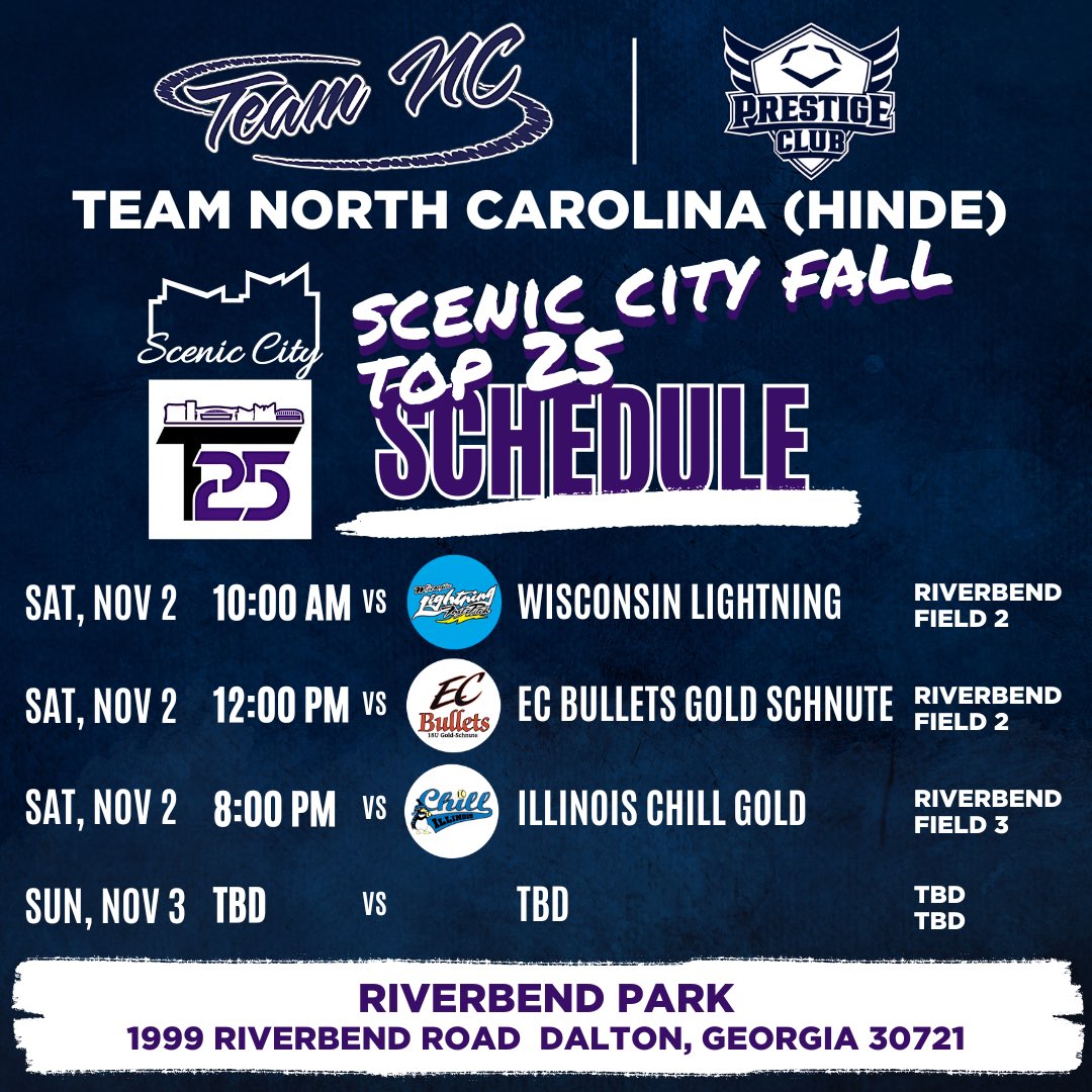 Starting November with a trip to <a href="/ConnectSports_/">Connect Sports</a> Scenic City Top 25 Invite at Riverbend Park in Dalton, GA! It’s going to be a great weekend to compete with our full roster in attendance! Hope to see you there! #TeamNC
