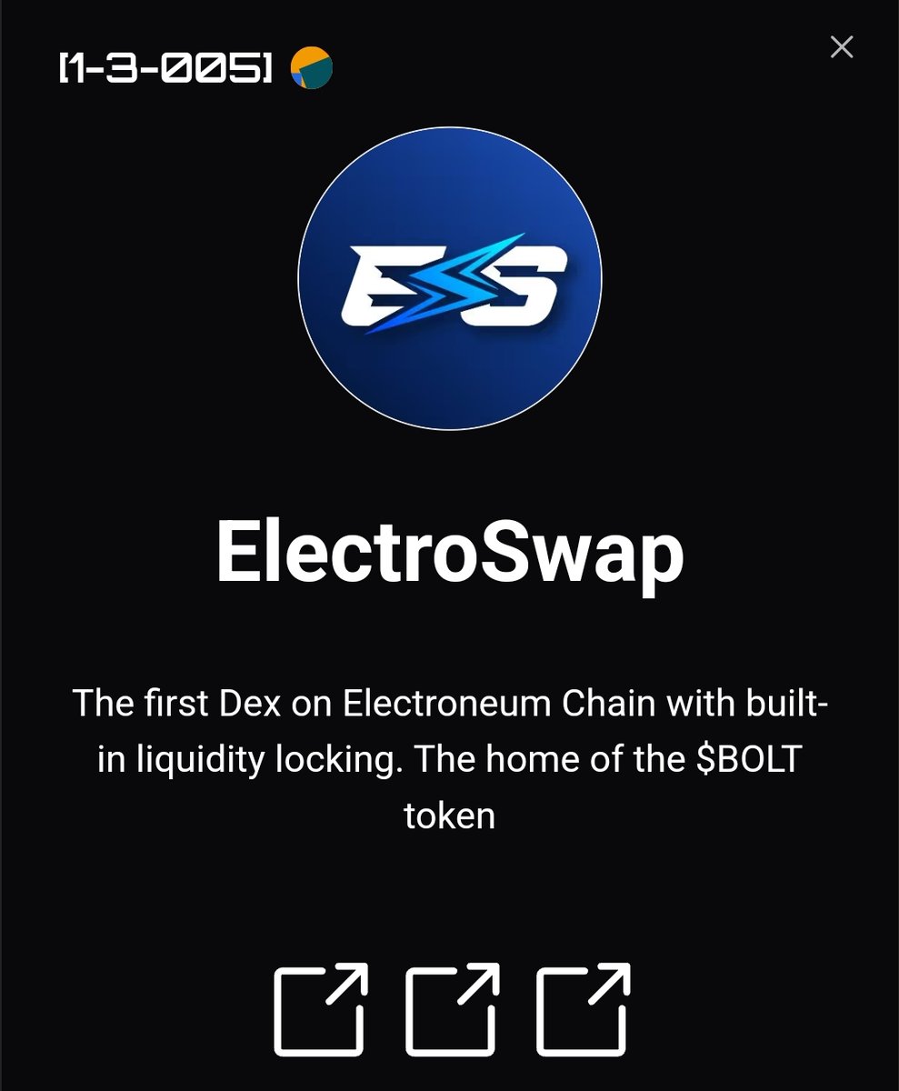 Bloc Space (@blocspace) on Twitter photo Welcome <a href="/ElectroSwap_Dex/">ElectroSwap - Electroneum DEX</a> to the Bloc Space community.
ElectroSwap is the first Dex on the <a href="/electroneum/">electroneum</a> blockchain and are at the forefront of enabling projects to build and trade on chain. They are also building a yielding farm for the Electroneum community. Welcome <a href="/ElectroSwap_Dex/">ElectroSwap - Electroneum DEX</a> to the Bloc Space community.
ElectroSwap is the first Dex on the <a href="/electroneum/">electroneum</a> blockchain and are at the forefront of enabling projects to build and trade on chain. They are also building a yielding farm for the Electroneum community.