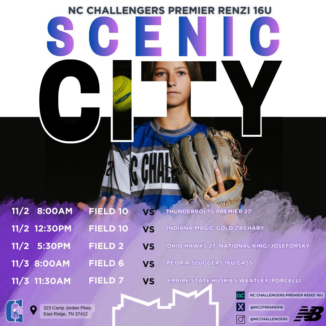 NC Challengers Premier Renzi 16U (@nccpremier16) on Twitter photo We look forward to some of the best competition of the year at <a href="/ConnectSports_/">Connect Sports</a> Scenic City. See us in Super Pool B this weekend! We look forward to some of the best competition of the year at <a href="/ConnectSports_/">Connect Sports</a> Scenic City. See us in Super Pool B this weekend!
