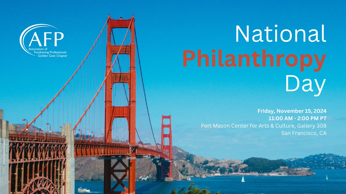 GoldenGateAFP's tweet image. It's your last chance to join our NPD celebration as a sponsor! Sponsorship offers unparalleled access to the Bay Area's most prestigious, committed, and transformational philanthropic leaders.

Learn more about being involved in the celebration: afpgoldengate.org/sites/default/…
