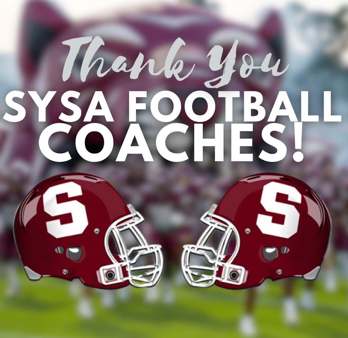 Thank you to all the SYSA Football Coaches that volunteered their time with our young Bearcats!  Sherman Bearcat Football thanks you for the impact you have made in these young men's lives!
