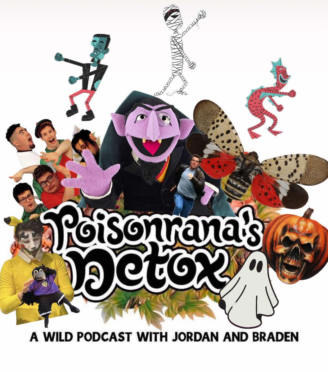 PoisonranaPod's tweet photo. Detox 10/28/2024: "The Monster Mash" 👻

On this spooky podcast: @TheBrayD &amp; @JordanBeatwell get in the Halloween spirit and chat about ghost stories, vampires, karaoke, costumes, hauntings, BNL, moths, plus a sing-a-long, listener questions and more!🎃

https://t.co/rY8M8eKIzc https://t.co/sOcGMyw4S6