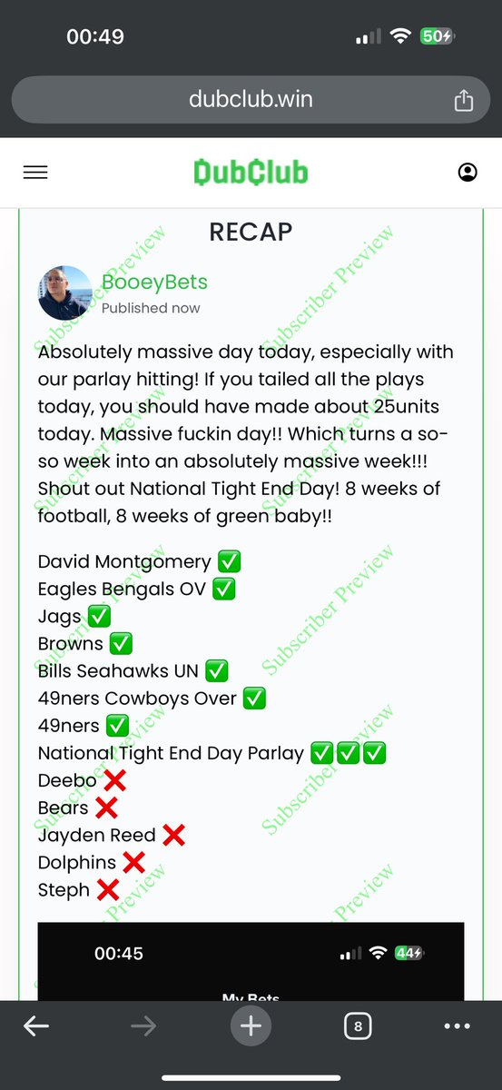 BooeyBets's tweet photo. Boom baby!! In VIP we have another massive day and we hit our Tight End Day Parlay special 💰💰 .. We’re up about 130 units since the start of football season! Let’s stay hot 🔥🔥 https://t.co/rudegXjCL1