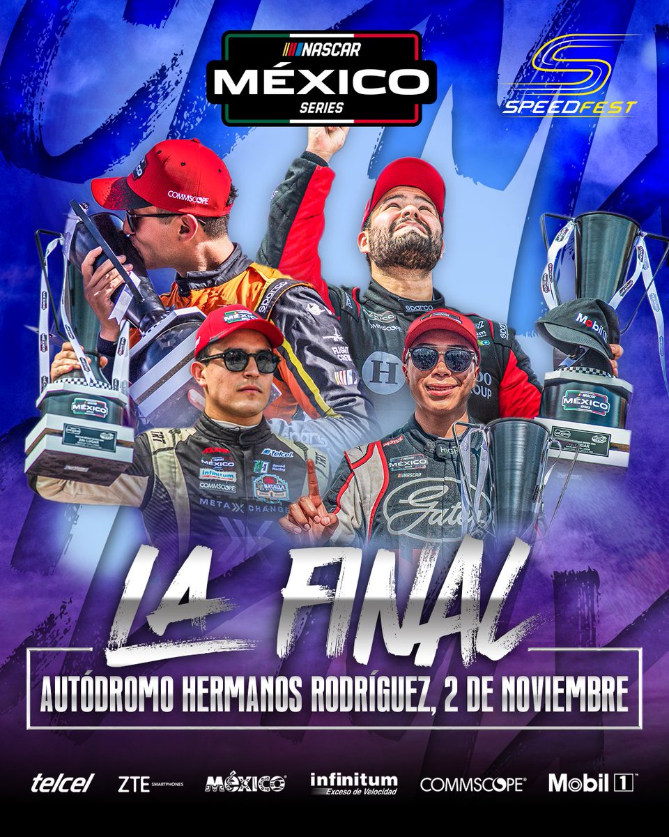 NASCARMex's tweet image. La final se corre este fin de semana, NASCAR México Series - @speedfestmx te espera en el #AHR🏁

🔥 Fecha 12 - Temporada 2024
📆 2 de noviembre
📍 Autódromo Hermanos Rodríguez
🎟Boletos en: rb.gy/ud7o8e

#NASCAR #NASCARMx #NASCARMxPlayoffs2024 #NASCARCdmx #SpeedFest