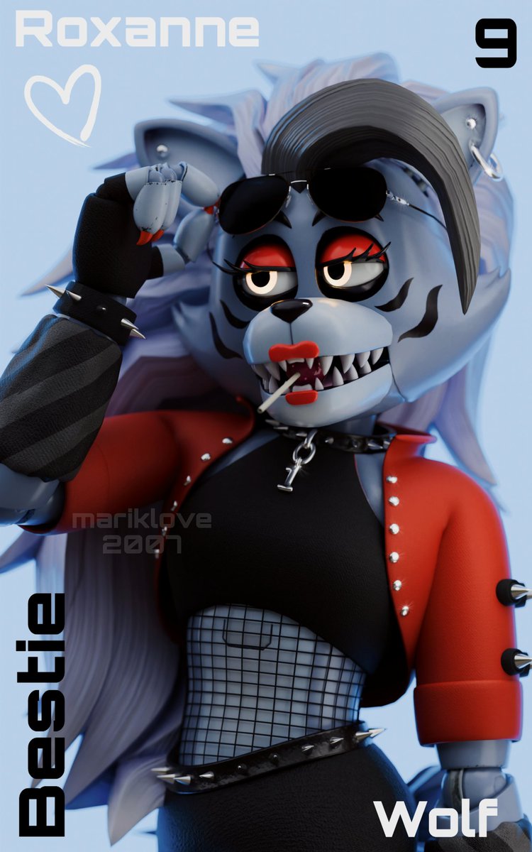 [FnaF/Blender] Punk Roxy
★My new render with Roxanne Wolf
Credits:
model by Geozek
render by me
#FNAF #roxannewolf #blender #securitybreach