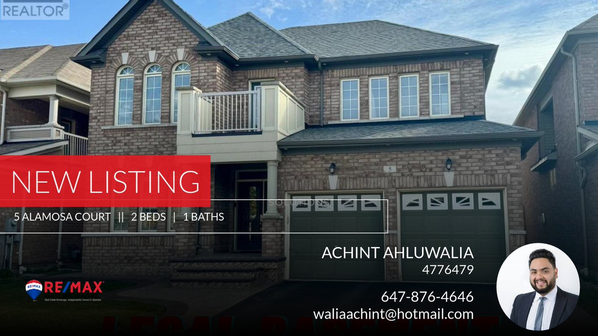 AchintW's tweet photo. 📍 New Listing 📍 Take a look at this fantastic new property that just hit the market located at 5 Alamosa Court in Brampton (bram West). Reach out here or at 647-876-4646 for more information

Achint Ahluwalia
Broker
647-876-4646 https://t.co/k9lLhBkol8 https://t.co/6od8ruywWo
