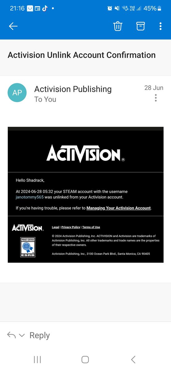 AndyWalker81's tweet photo. @ATVIAssist is so poor, just tried to play the  COD only to find my account had been banned due to a hacker. 

Went through the process to get unbanned only to get a bot response saying no.

If they actually looked into this they would be able to see the hackers login location. https://t.co/N4Yt6Rx3NE