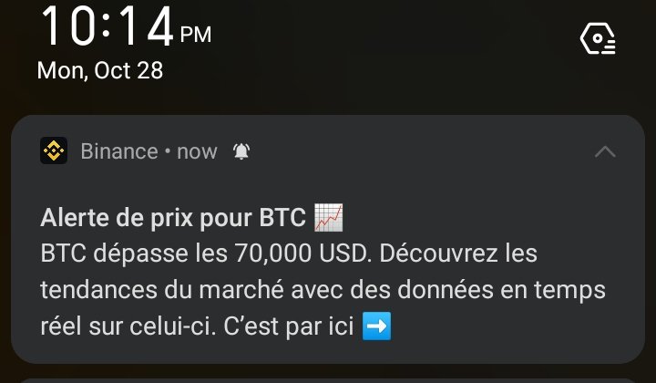 TeleCryptoFR's tweet photo. Le #BTC dépasse les 70 000 dollars https://t.co/MFBIgCQllO