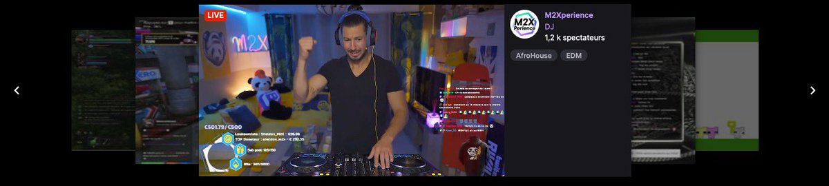 Merci <a href="/TwitchFR/">Twitch FR</a> pour la mise en avant de <a href="/MartinMartinM2x/">Martin Martin</a> avec sa chaîne pure mix.

twitch.tv/m2xperience