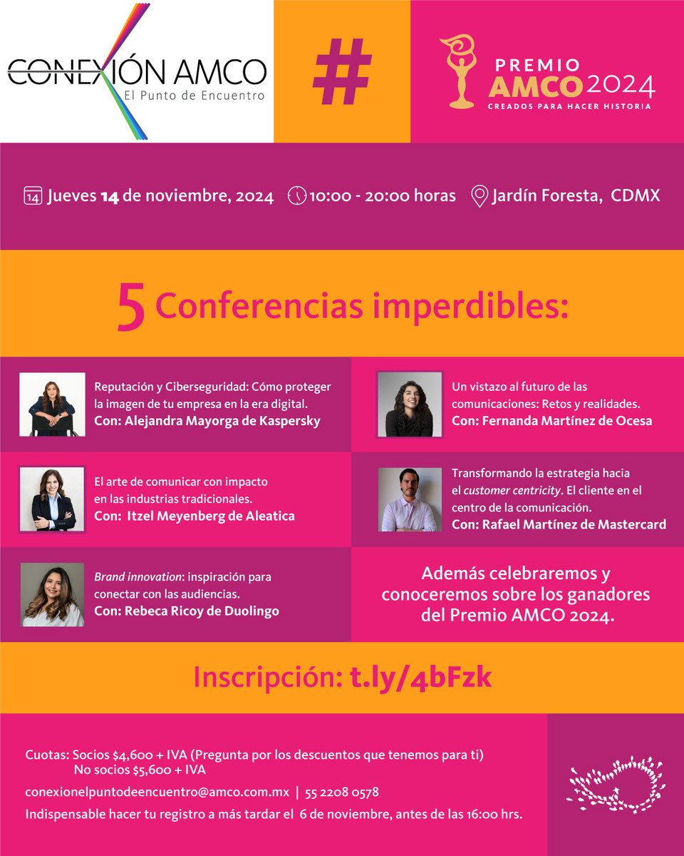 ¡No te pierdas el evento del año para comunicadores corporativos en México!
¿Estás listo para llevar tus habilidades de comunicación al siguiente nivel? Únete a nosotros en Conexión AMCO, el punto de Encuentro de los comunicadores.
Inscríbete: t.ly/4bFzk