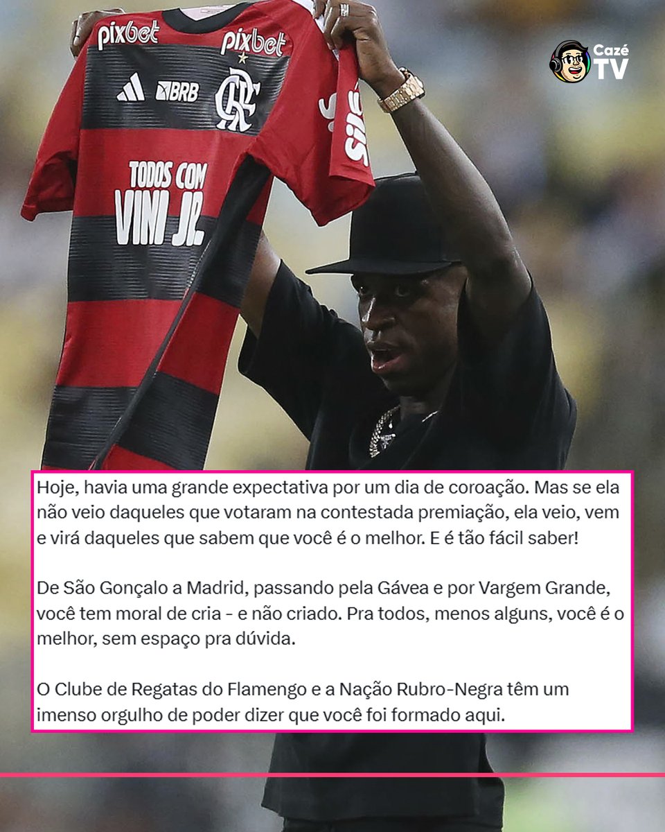 EM DEFESA DA SUA CRIA! ❤️🖤 É isso mesmo, @flamengo! 🔐

#BolaDeOuro #ViniJr #Flamengo