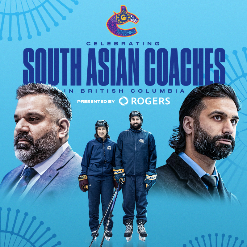 Canucks's tweet photo. Making an impact throughout the hockey community. 
 
For Canucks Diwali Night, we're celebrating the hard work of South Asian coaches across British Columbia and their commitment to training the next generation of hockey players. 👏
 
@Rogers | #Canucks