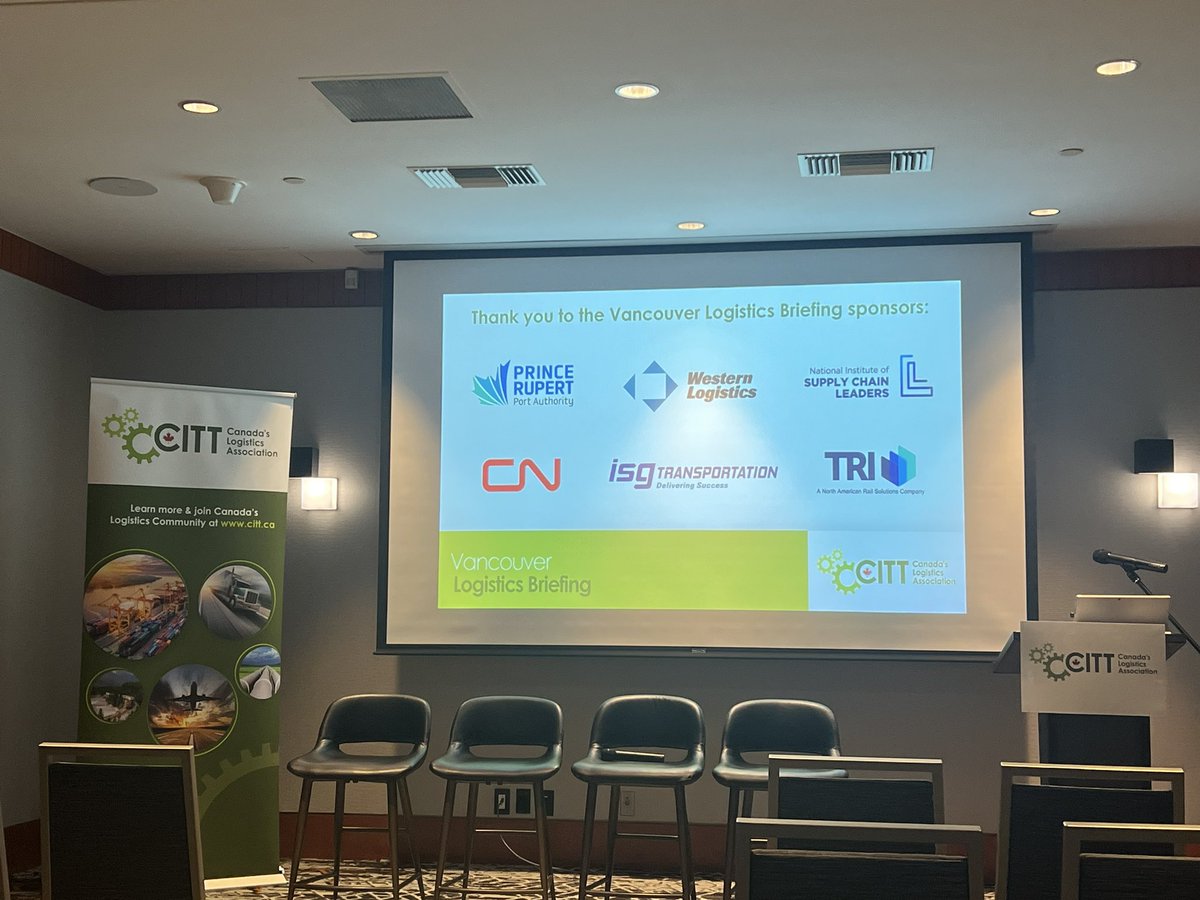 Looking forward to sharing thoughts and ideas on the multimodal panel here at the <a href="/CITTLogistics/">CITT</a> briefing here in Vancouver #Logistics #Supply Chain