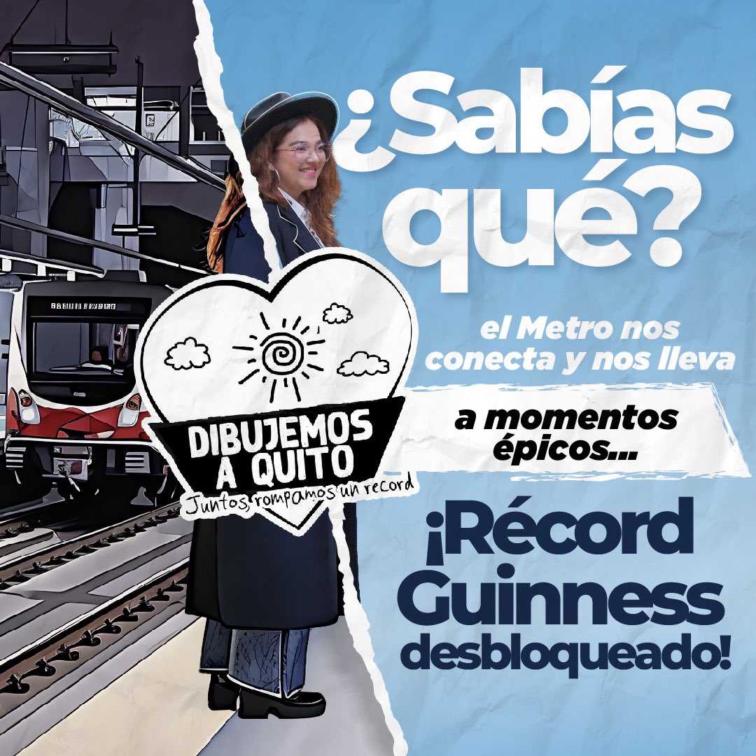 MetrodeQuito's tweet photo. 🚇 #ElMetroDeQuitoRenace | ✨ Quito hace historia y el Metro es parte de ello. El 25 de octubre del 2024, rompimos un Récord Guinness 🏅 con 6.775 personas dibujando la imagen de nuestra ciudad para el 🌍.
@EPMQuitoTurismo @gwr_es 
#QuitoRenace https://t.co/lOeAvmPKBt