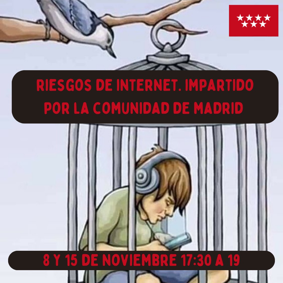 Hola Familias!!
No os perdáis el taller sobre la seguridad digital para padres y madres, impartido por la <a href="/ComunidadMadrid/">Comunidad de Madrid</a>.