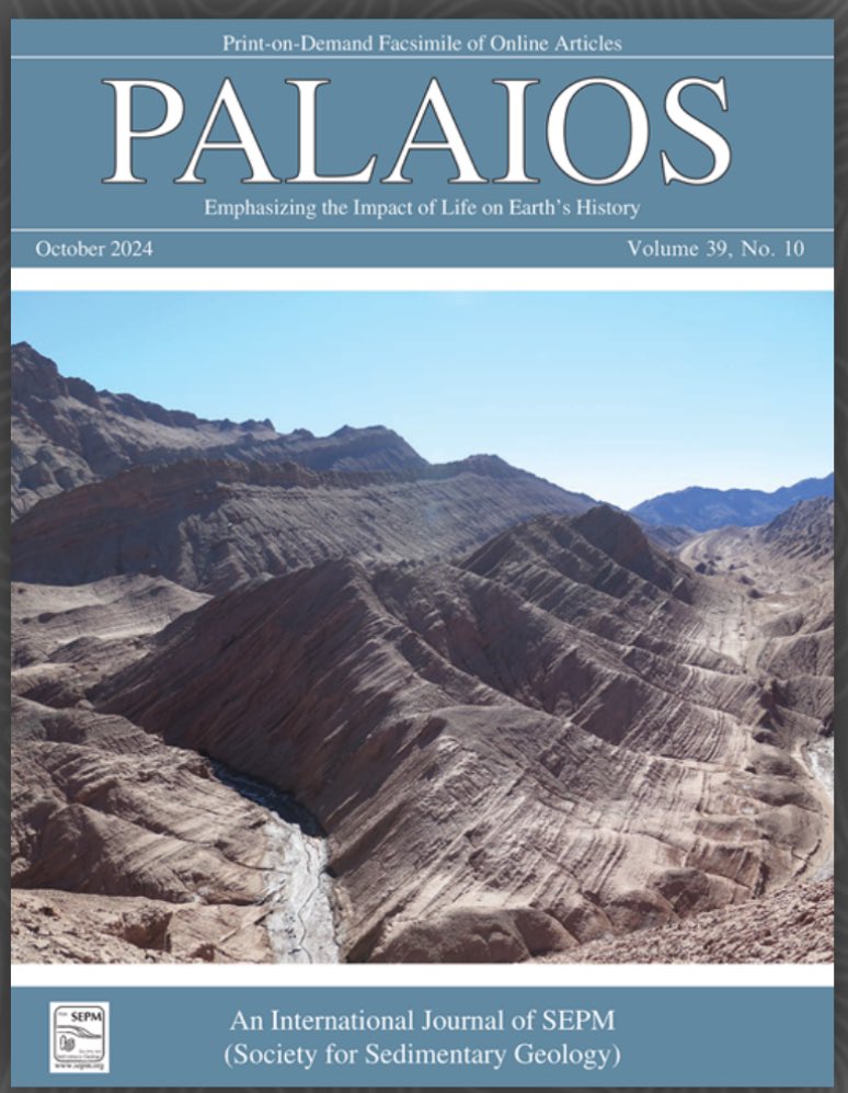 Paleoverteuba's tweet photo. ¡Nuevo trabajo publicado! Acaba de salir el nuevo número de PALAIOS, la Revista de la Society for Sedimentary Geology ¡y nuestro trabajo es tapa! https://t.co/3E8eUFGU1u