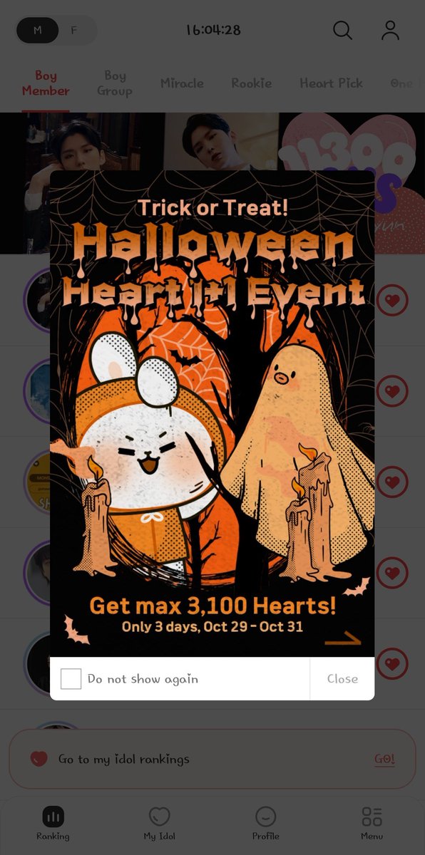 📣 [ CHOEAEDOL TRICK OR TREAT HALLOWEEN EVENT ]
 
♥️ GET MAX 3100 HEARTS
📅 OCT 29-31 ONLY

Collect Ever Hearts for Haruto's Charity Fairy

트레저 하루토 
#HARUTO #하루토 #ハルト #温斗
<a href="/treasuremembers/">TREASURE</a>