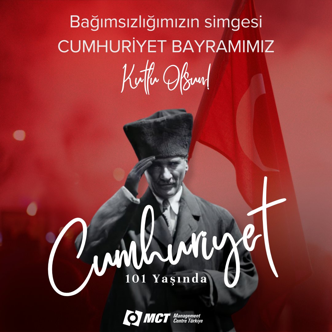 “Türkiye Cumhuriyeti mesut, muvaffak ve muzaffer olacaktır.”
Cumhuriyetin ışığında yürüyerek, Ata’mızın emanetine sahip çıkıyoruz. 
hashtag#cumhuriyet101yaşında