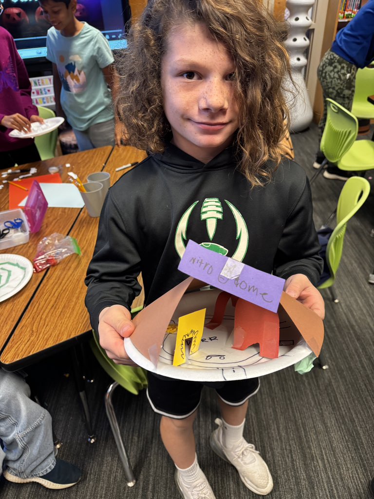 HancockMayfield's tweet photo. Collaborating with a partner to build a Candy Corn Maze with at least 4 obstacles!! So much fun with 5th graders today in Synergy!! #TeamHancock #SynergyStemRocks https://t.co/whr7KKfFQv
