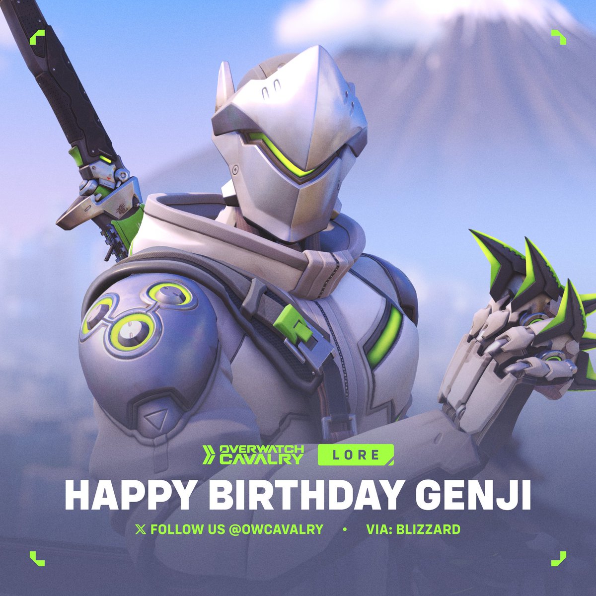 OWCavalry's tweet photo. Happy Birthday to Genji, the cyborg ninja of #Overwatch2 🐲 https://t.co/audJDuVH47