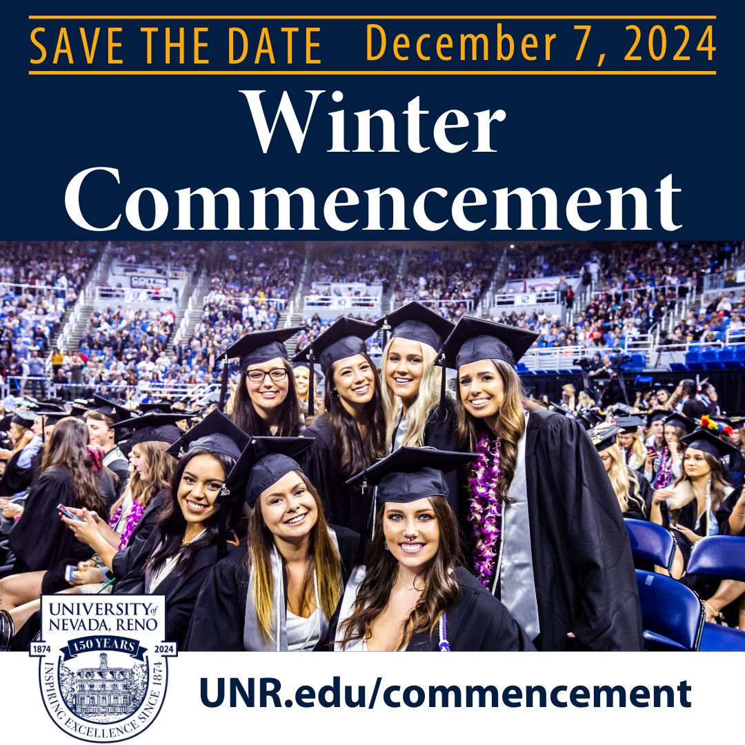 unevadareno's tweet image. Save the Date! @unevadareno’s Winter Commencement ceremonies will be held December 7, 2024, at the Lawlor Events Center. For more information, click the link unr.edu/commencement/w… ! #PackPride #NVGrad2024 #GradsOfThePack