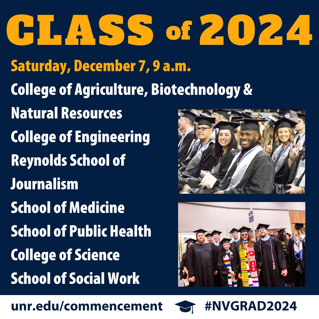 unevadareno's tweet image. Save the Date! @unevadareno’s Winter Commencement ceremonies will be held December 7, 2024, at the Lawlor Events Center. For more information, click the link unr.edu/commencement/w… ! #PackPride #NVGrad2024 #GradsOfThePack