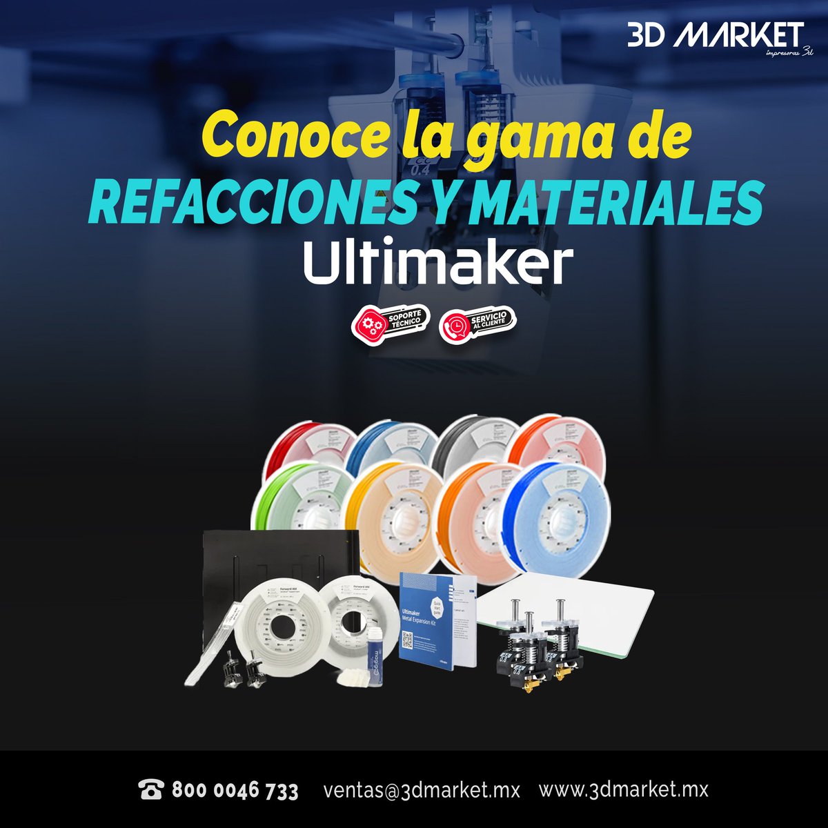 3DMarketMx's tweet image. Consigue las refacciones de tus marcas favoritas con los expertos 🤩

Conoce nuestra amplia variedad 👉3dmarket.mx/c/refacciones/

Adquiere nuestros productos y recibe:

🚚 Entrega Inmediata
🦾 Soporte técnico
🗣Atención al cliente

#impresion3d #3dmarket #refacciones #marcas