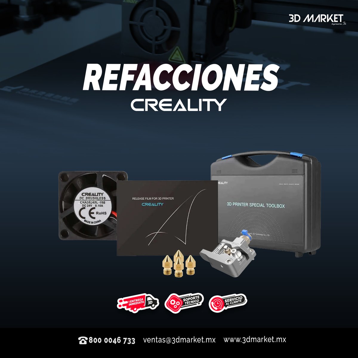3DMarketMx's tweet image. Consigue las refacciones de tus marcas favoritas con los expertos 🤩

Conoce nuestra amplia variedad 👉3dmarket.mx/c/refacciones/

Adquiere nuestros productos y recibe:

🚚 Entrega Inmediata
🦾 Soporte técnico
🗣Atención al cliente

#impresion3d #3dmarket #refacciones #marcas