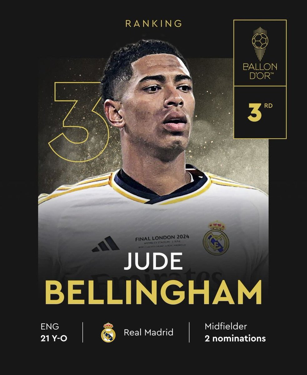 GoldenTrials's tweet photo. VINI AND JUDE THE 2024 MEN'S 2 &amp; 3  BALLON D'OR! 

#ballondor #BallonDor https://t.co/i3n51XlWei