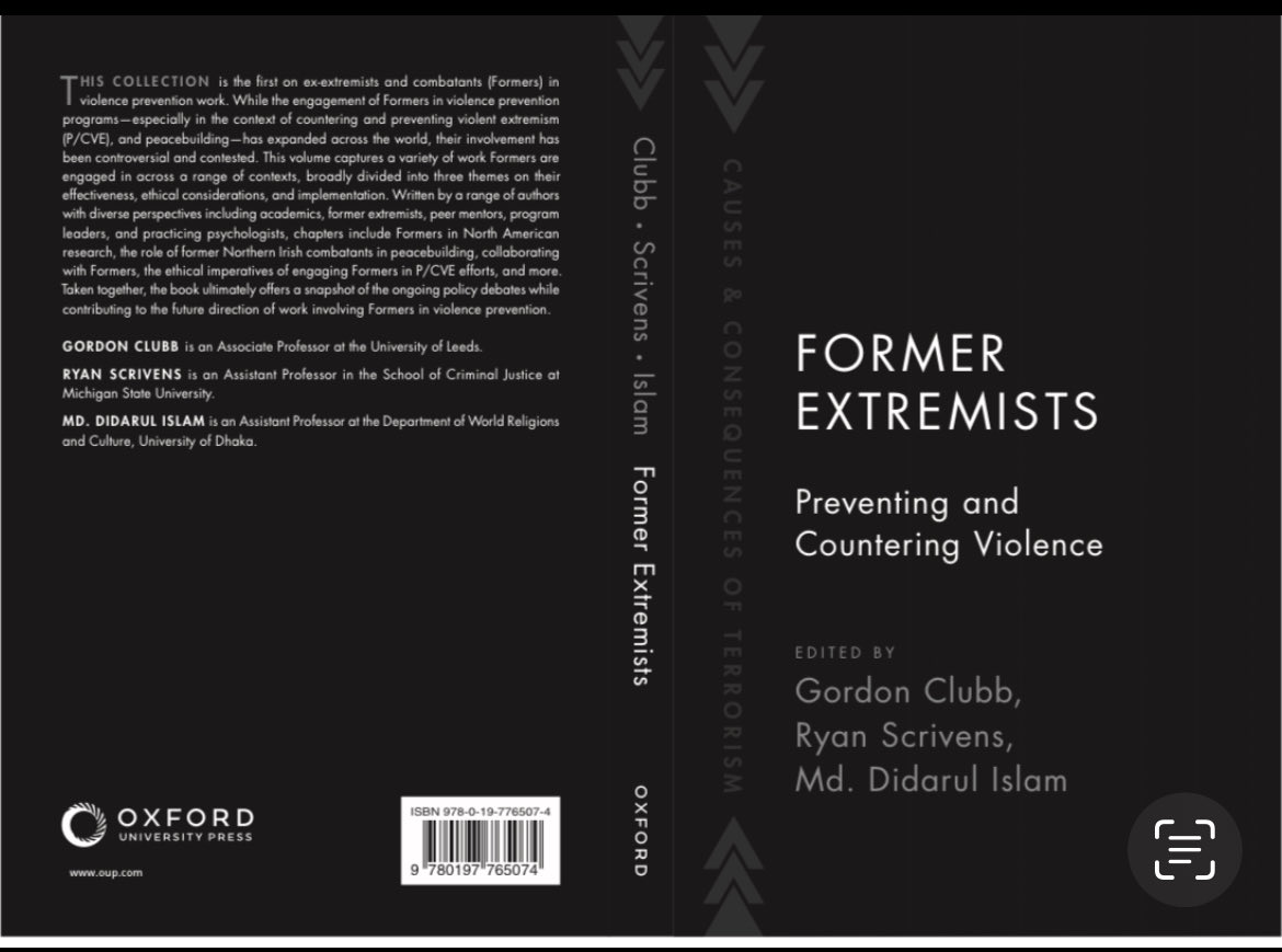 Md. Didarul Islam (@mddidardu) on Twitter photo I am delighted to inform you that Oxford University Press has published my first book, Former Extremists: Preventing and Countering Violence, coedited with Gordon Clubb and <a href="/R_Scrivens/">Ryan Scrivens</a> . Thanks to the brilliant authors for their contributions to this book. I am delighted to inform you that Oxford University Press has published my first book, Former Extremists: Preventing and Countering Violence, coedited with Gordon Clubb and <a href="/R_Scrivens/">Ryan Scrivens</a> . Thanks to the brilliant authors for their contributions to this book.