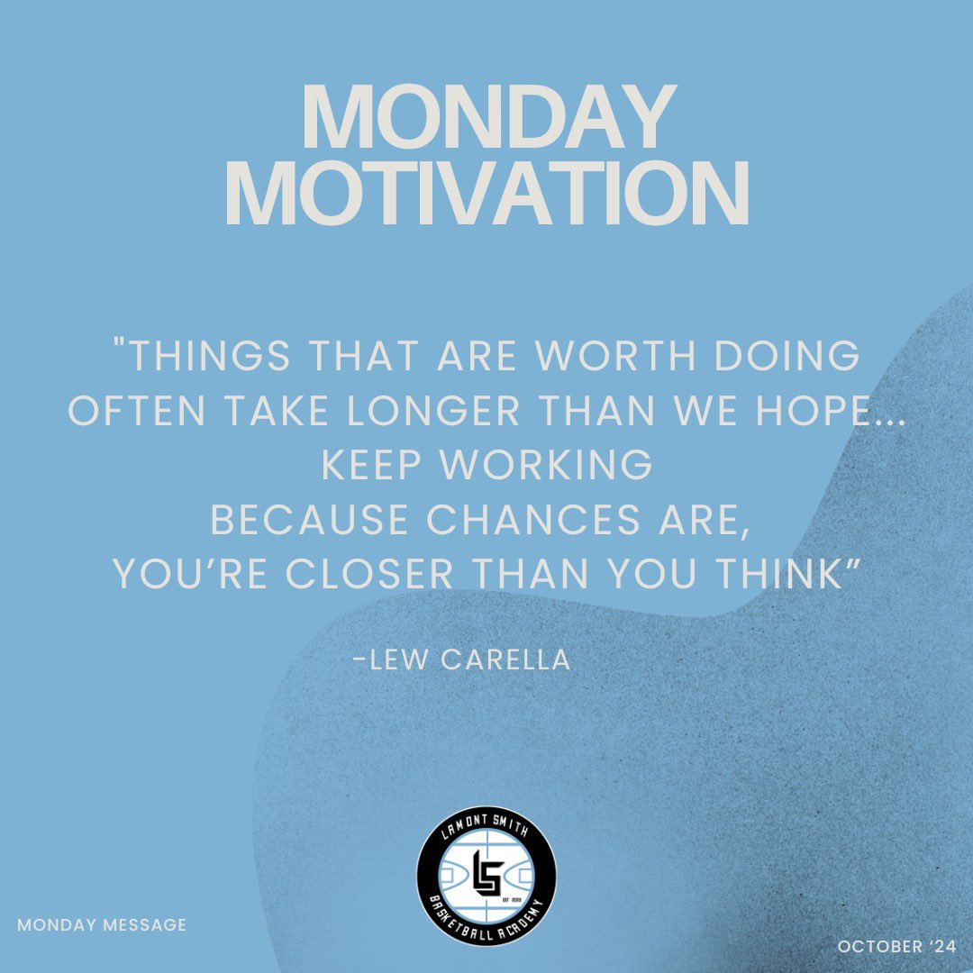 CoachMontySmith's tweet photo. Things that are worth doing often take longer than we hope β¦
#LSBA
#RepsDoneRight
#mondaymotivation
#progress
#basketballmindset
#mentalmastery https://t.co/aTbwNj2x9b