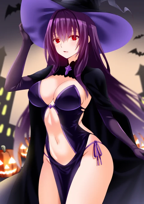 ハロウィン衣装に着替えたスカサハ師匠と見せかけて、スカディ様!スカディ様は初心な感じでいいよね…。#FGO 