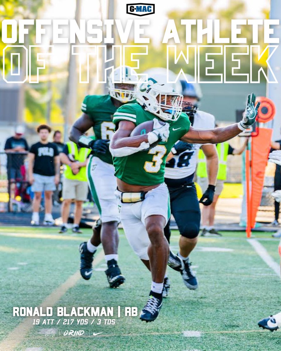 Congrats to our Two Conference Athletes of the Week!

Special Teams: Ethan Holbrook
Offense: Ron Blackman

#GRIND 🐲