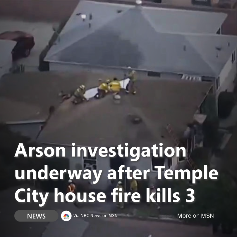 MSN's tweet photo. A devastating house fire in Temple City left three people dead and two others hospitalized on Sunday.
The Los Angeles County Fire Department responded quickly, extinguishing the blaze within 30 minutes.
Read more on this fire: https://t.co/uOZeZk1Bqh
#LosAngeles #LACFD https://t.co/kYlaiwpIQX