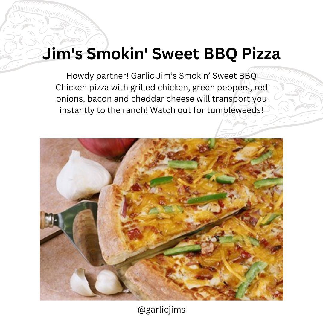garlicjim's tweet photo. Don't miss out—grab a slice of this delicious adventure today!

👉 Order Now!

#BBQPizza #PizzaLovers #FlavorAdventure #GarlicJims https://t.co/2zZthFQIQy
