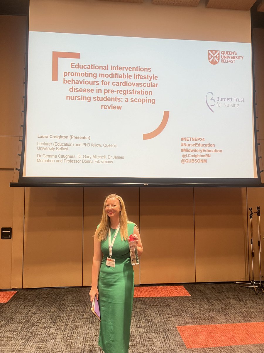 StephCraigRN's tweet photo. The #one and #only @LCreightonRN presenting her #PhD scoping review at @NETNEPCONF on #educational interventions for #modifiable #risk factors of #cardiovascular disease in #preregistration nursing 🫀
#ASMOSUS #CVD #HeartHealth #NursingEducation #NETNEP24 https://t.co/nW7YWAkFfV