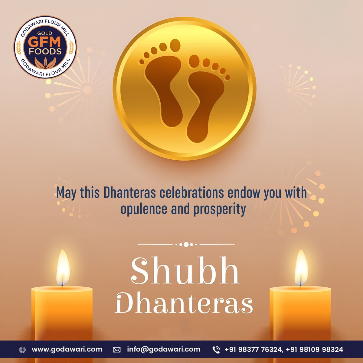 GodawariMill's tweet photo. Happy Dhanteras to all!
May your homes be filled with wealth, joy, and prosperity. Let’s celebrate the spirit of this festival
with love and togetherness! 🌟💰

#GodawariFlourMill #GodawariMill #GFM #HappyDhanteras #Dhanteras #Dhanteras2024 https://t.co/Ev1G9RcWfm