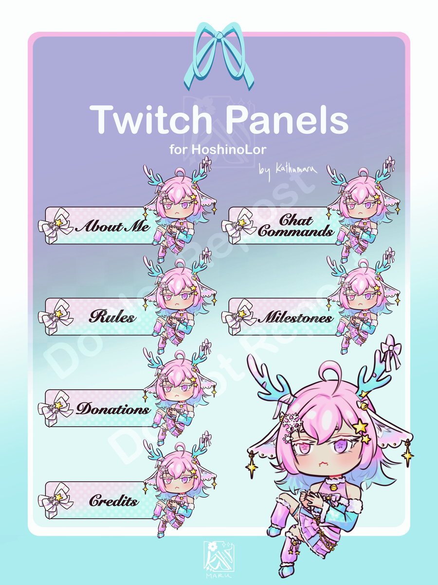 [💞 please!]

My Twitch Panel YCH is now on VGen!
Order your own custom panels with a cute chibi illustration!
From $30 USD

Includes: 
🌸6 panels (incl. resized for twitch!) 
🌸1 chibi illustration
🔗 below

#VTuberAssets  #ChibiYCH #StreamAssets #CommissionsOpen #VGenOpen