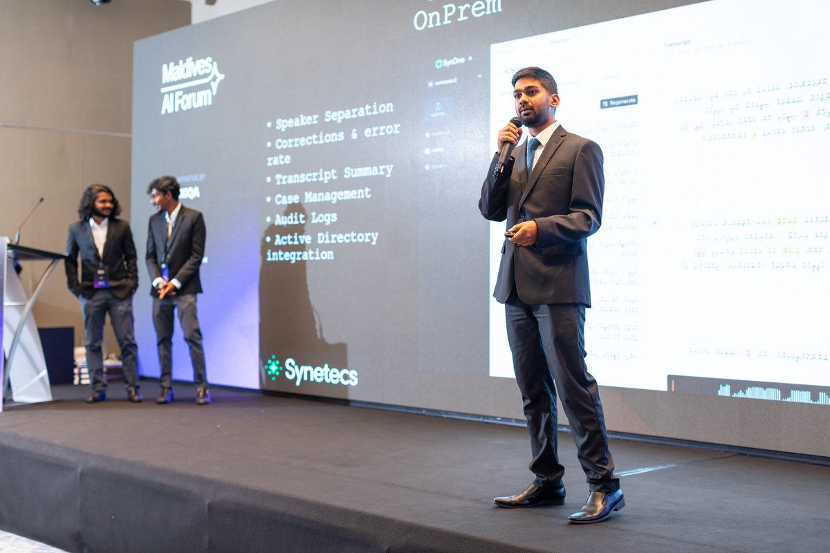 aiforummv's tweet image. Innovation Showcase by @synetecs - Synone, DhivehiTales , Thaana Ai