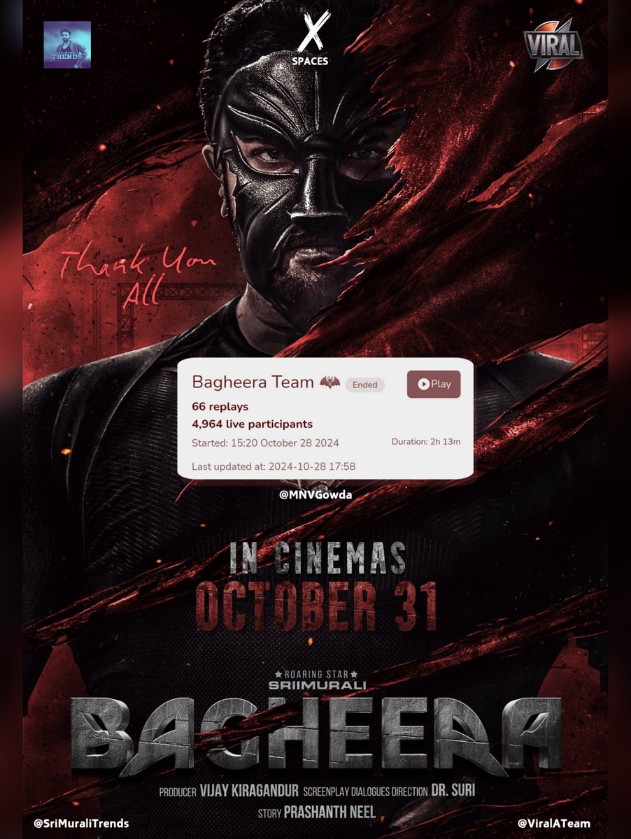 ViralATeam's tweet photo. Thank you to everyone who tuned into our #Bagheera Spaces yesterday.

We truly felt the love &amp; energy from each of you. Your excitement, questions &amp; support mean the world to us and the entire team. 

Let's keep the Bagheera buzz going 💥 

#BagheeraOnOct31 #MNVSpace #ViralATeam https://t.co/aMXE1Tvn4h