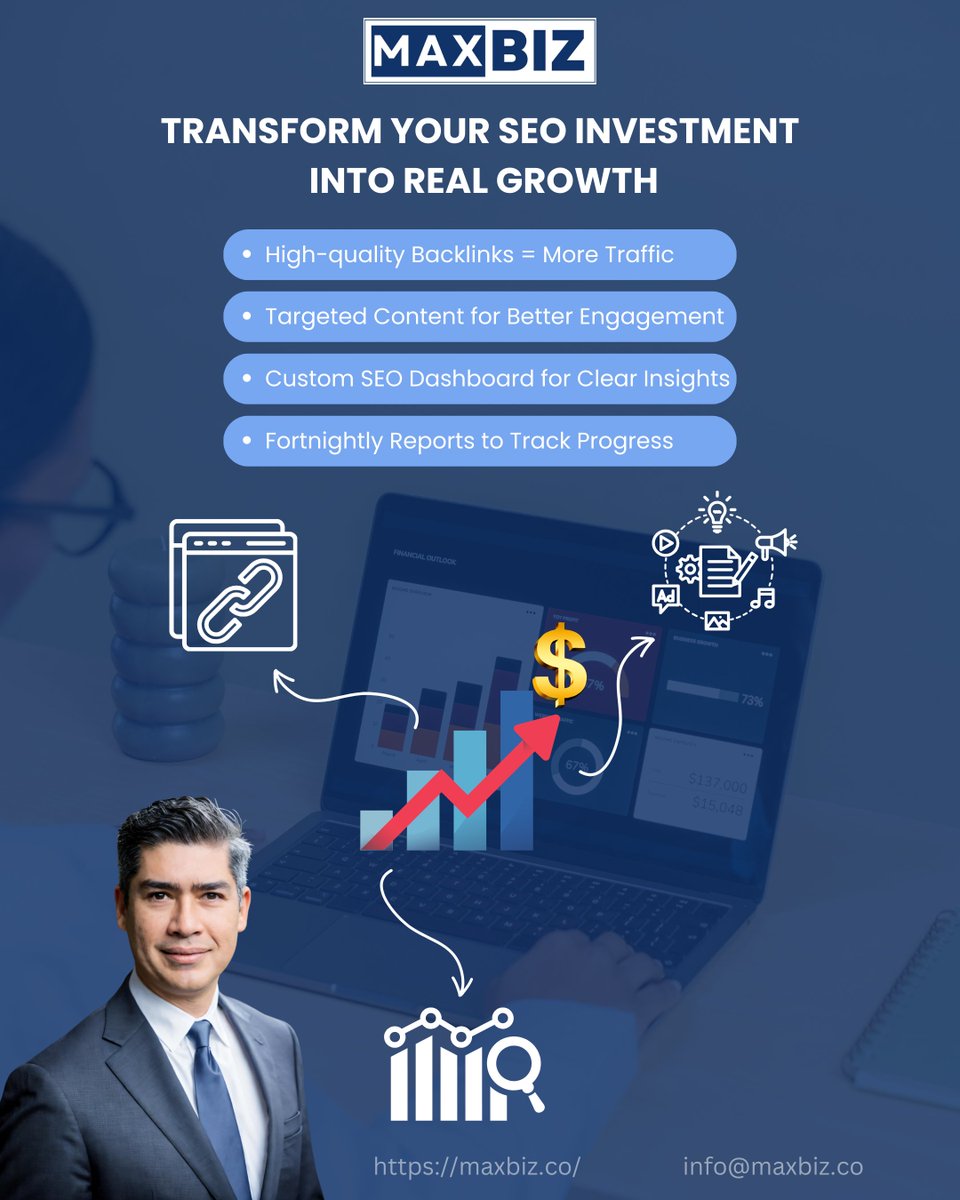MaxBiz_SEO's tweet image. Ready to maximize your SEO ROI? 📈 At MaxBiz, we focus on strategies that deliver measurable results. Let’s turn your investment into substantial growth! 💪

#MaxBiz #SEOInvestment #BusinessGrowth