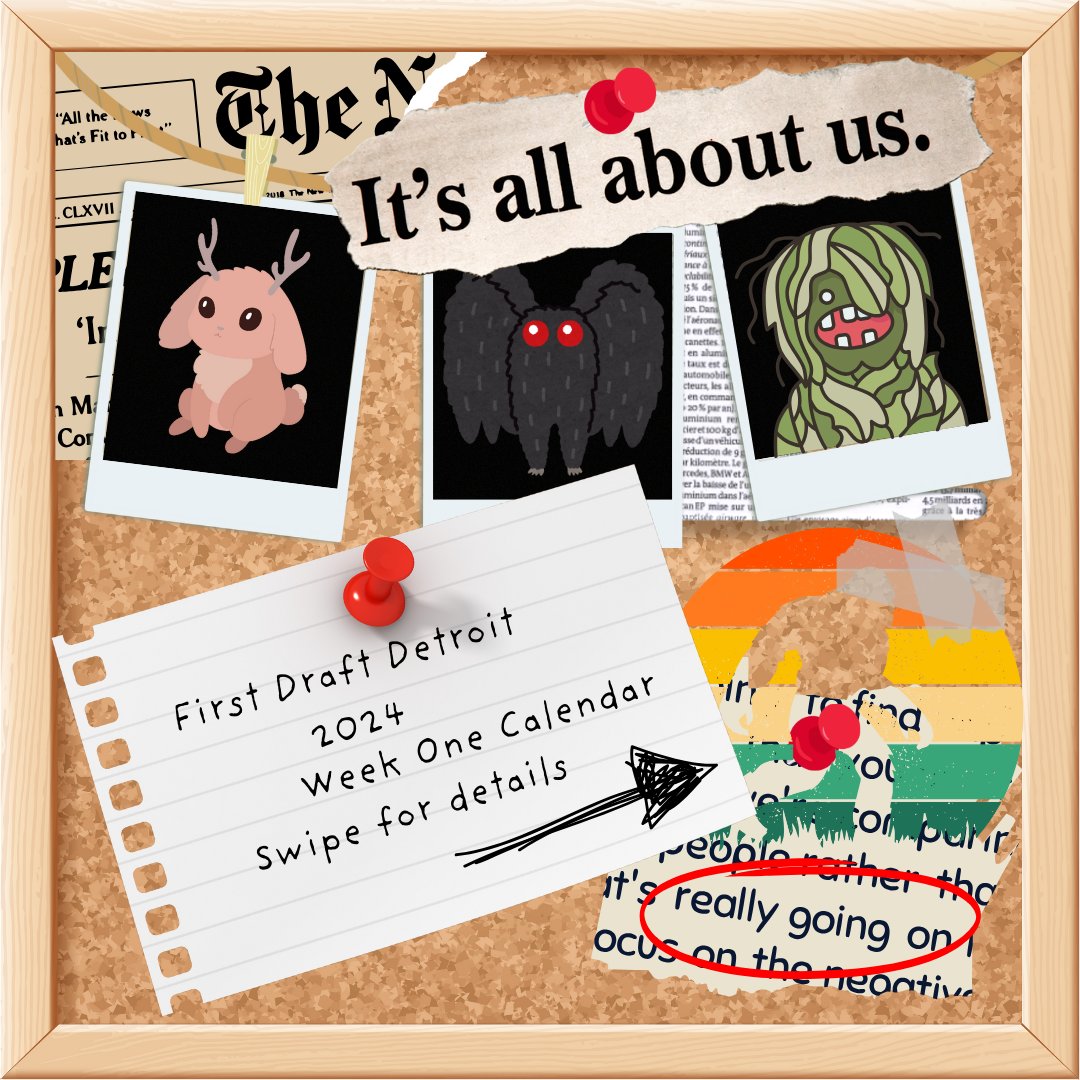 firstdraftdet's tweet image. Here are all of the write-ins and events happening week one of November for First Draft Frenzy!